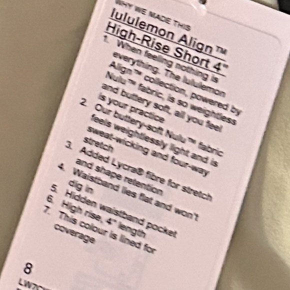 Lululemon high rise Align shorts sz 8 - Picture 3 of 3